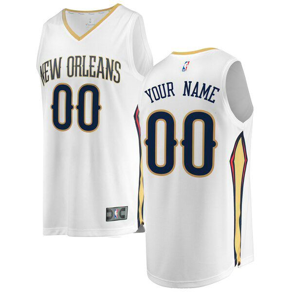 Camiseta Custom 0 New Orleans Pelicans Association Edition Blanco Hombre